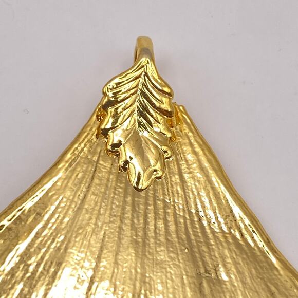 10K Gold Dipped Ginkgo Leaf Pendant - Picture 9 of 11